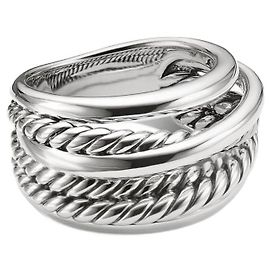 David Yurman crossover Ring in Sterling Silver 925 - Size 52 Silvery