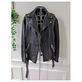 Maje-Maje leather jacket-Black