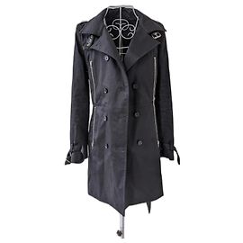 The Kooples Schwarzer Trenchcoat Schwarz