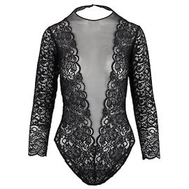 Autre Marque Marvel transparente bestickter Body Schwarz