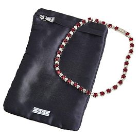 * Collana Prada Bijou con strass Argento Rosso