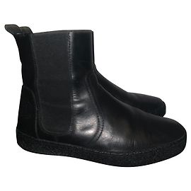 Chanel Black Leather Boots 39 Black
