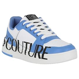 Autre Marque-Versace Jeans Couture Colorblock Printed Logo Sneakers-White