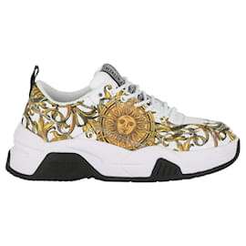 Autre Marque-Versace Jeans Couture Sun Garland Printed Sneakers-Black