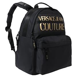 Autre Marque-Versace Jeans Metallic Logo Backpack-Black