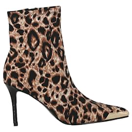 Versace Jeans Couture-Versace Jeans Couture Leopard Print Ankle Boots-Black