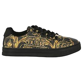 Versace Jeans Couture-Versace Jeans Couture Printed Baroque Low-Top Sneakers-White