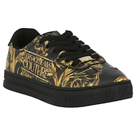 Versace Jeans Couture-Versace Jeans Couture Printed Baroque Low-Top Sneakers-White