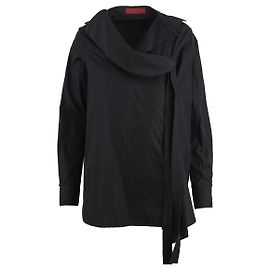 Autre Marque Camicia asimmetrica in cotone nero Diliborio Nero