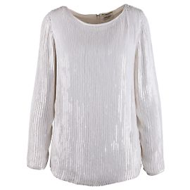 Yves Saint Laurent Camicetta con paillettes Saint Laurent Bianco
