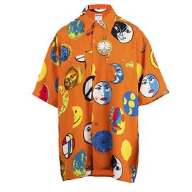 Moschino Jeans Camisa estampada oversized Laranja