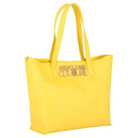 Versace Jeans Couture-Versace Jeans Couture Logo Hardware Tote Bag-Yellow