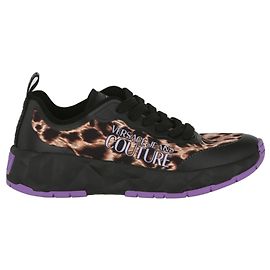 Versace Jeans Couture Versace Jeans Baskets à logo imprimé léopard Violet