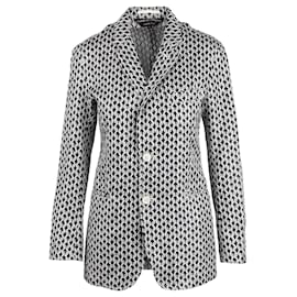 Comme Des Garcons-Jacquard Blazer-Black,White