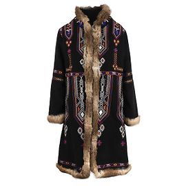 Antik Batik Embroidered Coat Black