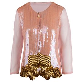 Gianfranco Ferré Pailletten-transparente Jacke Pink