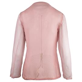 Autre Marque-Gianfranco Ferré Sequined Sheer Jacket-Pink