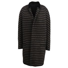 Haider Ackermann Striped Overcoat Brown Black