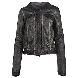 Autre Marque Giorgio Brato Shimmer Leather Jacket Black