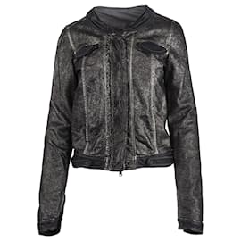 Autre Marque-Giorgio Brato Shimmer Leather Jacket-Black