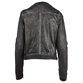 Autre Marque-Giorgio Brato Shimmer Leather Jacket-Black