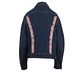 Autre Marque-Lily Farouche Munich Embroidered Denim Jacket-Blue