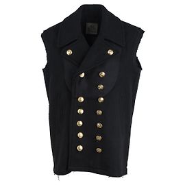 Autre Marque Diliborio Double Breasted Wool Vest Black Black
