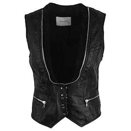 Balmain-Leather Vest-Black