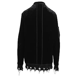 Autre Marque-Diliborio Velvet Distressed Sweatshirt-Black