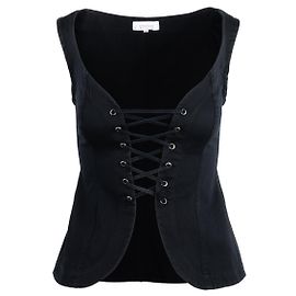 Yves Saint Laurent Chaleco vaquero Negro
