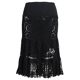 Autre Marque-Adam Jones Laser Cut Skirt-Black