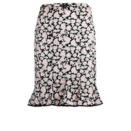 Blumarine-Blumarine Floral Print Skirt-Pink