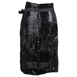 Autre Marque-Sequined Skirt-Black