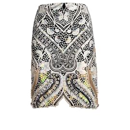 Autre Marque-Collection Privée Printed Skirt with Embellishment-Black,White