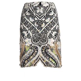 Autre Marque Saia impressa Collection Privée com embellishment Preto Branco