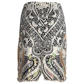 Autre Marque-Printed Skirt with Embellishment-Black,White