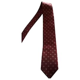 Autre Marque Corbata de seda rojo oscuro Burdeos