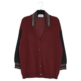 Prada-CARDIGAN IN LANA BORDEAUX38-Bordò