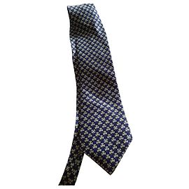 Hermès Silk Tie Navy Blue Navy blue