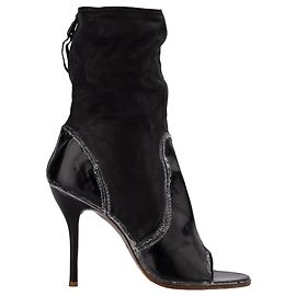 Autre Marque Botas de couro preto com ponta aberta Premiata Preto
