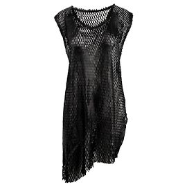 Autre Marque Cutulicult Longtop aus Leder mit Cutout Schwarz