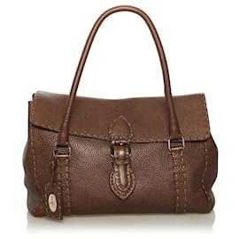 Fendi-Sac à main en cuir Fendi Selleria-Autre