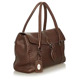 Fendi-Sac à main en cuir Fendi Selleria-Autre