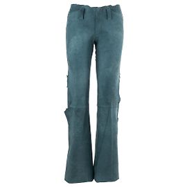 Autre Marque Collection Privée Leather Trousers Blue