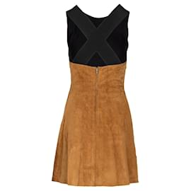 Maje-Suede Mini Dress-Brown