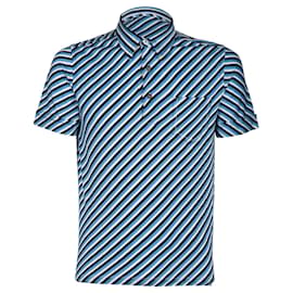 Prada-Striped Polo T-shirt-White