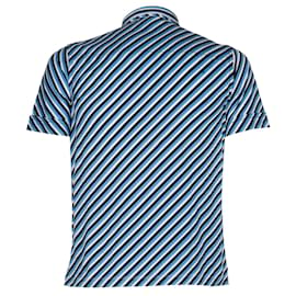 Prada-Striped Polo T-shirt-White