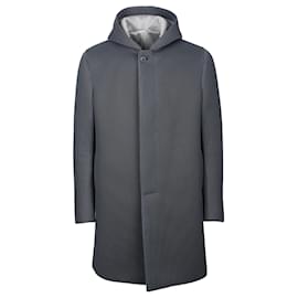 Autre Marque-Airnet Hooded Overcoat-Grey