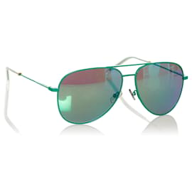 Saint Laurent-Saint Laurent Round Tinted Sunglasses Green-Green
