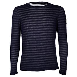 Stone Island Striped Sweater White
